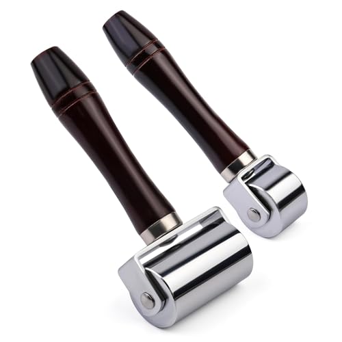 Mnuizu 26 mm+ 60mm Leather Press Edge Roller, Brayer Rollers for Crafting - color: Black, size: 26mm+60mm
