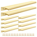 Malimali 10 Pack 11.81" Gold Edge Finger Pulls for Cabinets, Drawer Handles - color: Brushed Gold, size: 300mm/11.81" (10Pcs)