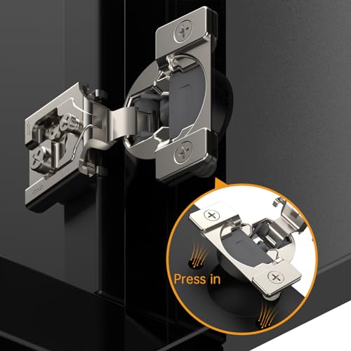 Chibery 4 Pack 3/4" Overlay 3D Soft Close Concealed Kitchen Cabinet Hinge for Face Frame Door, Pre-Assembled Easy-on Dowels, Self Closing Hidden Satin Nickel, 105° Open Concealed Stainless Steel - size: 3/4 inch Overlay