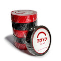Toyo PVC Electrical Tape | Heat Resistant, Flame Retardant, Waterproof | 0.6 Inch X 30 Feet | Black and Red | 6 pcs/Pack | Adhesive for Wiring, Circuits and Home Repairs (6, Black and Red)