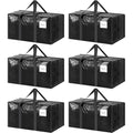 6 Pack Extra Heavy Duty Large Moving Bags with Strong Zipper, Black - color: Black, size: 6 Pack