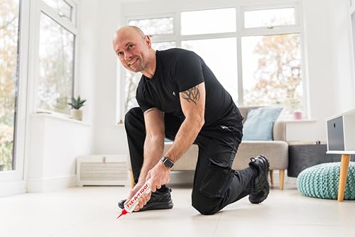 The Original Fix-A-Floor Squeezy All-in-One Repair Adhesive for Loose, Hollow, Creaky Tiles & Wood. Just Drill & Fill! Easy Squeezy! Made in The USA!