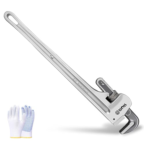 Verida 36 Inch Aluminum Pipe Wrench | Plumbers Wrench, Heavy Duty Plumbing Tools | Forged from High Carbon Steel | Suitable for Water Pipes, Plumbing, Fire Protection Pipe Tools - size: Aluminum 36 inch