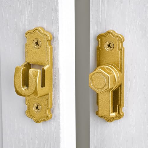 Gold 90/180 Degree Barn Door Latches,Aluminum Alloy Flip Latch - color: Gold