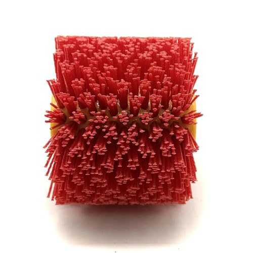 Signi Abrasive Nylon Drawing Wheel Drum Burnishing Brush for Wood polishing 1 Pack (60 Grrit, Red Color Nylon) - size: 60 Grit, Red