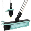 Grout Cleaner Brush with Long Handle, V-Shaped Floor Scrub Brush Swivel Grout Brush Stiff Bristle Floor Grout Scrubber for Bathroom, Tile Line, Crevice, Kitchen, Wall, Deck, Garage (Green) - color: Green