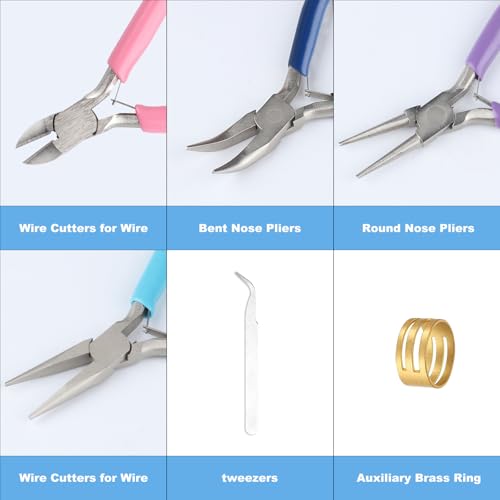 4 Pack Jewelry Pliers Set, Jewelry Making Pliers Tools - style: 4pcs-Mixed Color