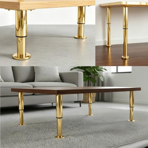4Pcs Adjustable Gold Metal Furniture Legs 9.64-15.7 Inch Cabinet Desk Sofa - color: Gold, size: 9.64"-15.7"-Set of 4