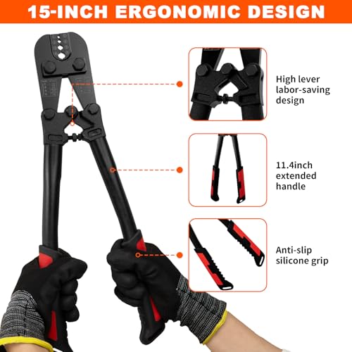 Sanuke Wire Rope Crimping Tool Kit, 3/64"-1/8" Steel Cable Swaging Tool