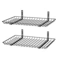 EVERHANGER Garage Wall Shelves 12x24 Inch, Wall Mounted Storage Shelf - color: Black