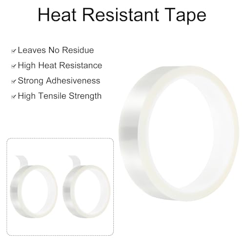 uxcell Clear Heat Tape, 1 Roll 20mmx33m 108ft High Temperature Heat Resistant Tape for Sublimation,Heat Vinyl Press,Heat Transfer, Circuit Board, No Residue - color: Clear, size: 20mmx33m