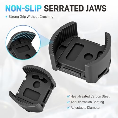 2PCS Universal Adjustable Oil Filter Wrench 60-80 mm & 80-105 mm, Oil Filter Removal Tool with Auto-Clamp Spring, 1/2" Drive Cap Wrench Set with Non-Slip Jaws, Fits Small to Heavy Duty Spin-on Filters - size: 60-80 mm & 80-105 mm (2 Pieces)