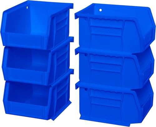 Akro-Mils 30210 AkroBins Plastic Storage Bins, 5"x4"x3", Blue, 6-Pack - color: Blue, size: 6 Pack