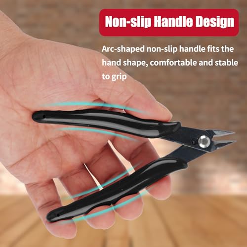 5 Pack Micro Wire Cutter, 5 Inches Flush Cutters, Black Side Cutters