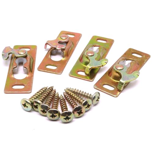 Pocket Door Hardware Kit, 4PCS Sliding Door Hanger, Pocket Door Rollers Connection Plate with Mounting Screws, RV Sliding Door Hardware