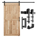 SMARTSTANDARD 7 FT Heavy Duty Sturdy Sliding Barn Door Hardware Kit, Black - size: 7 Feet