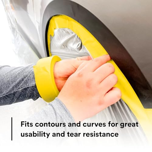 3M Automotive Refinish Masking Tape, 36 mm x 55 m, Yellow, 24 Pack – High-Performance Tape for Precise Auto Painting and Detailing - size: 24