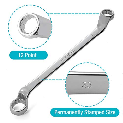 DURATECH 9-Piece Offset Box Wrench Set, Metric, 6mm-23mm - color: Silver, size: 6mm to 23mm