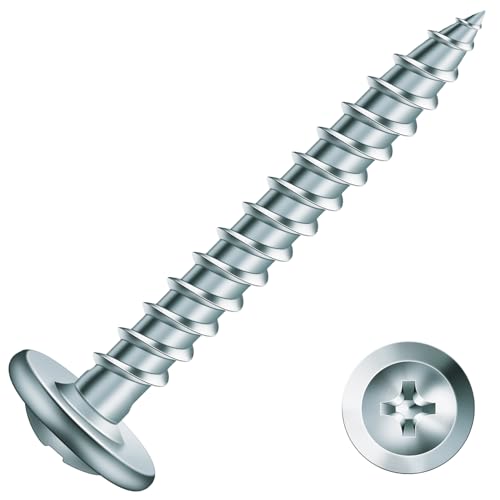 #8 x 1-1/4" Wood Screw 500Pcs Alloy Steel Standard Thread Truss Head Fast Self Tapping by SG TZH - color: Silver - Alloy Steel, size: #8 x 1-1/4"