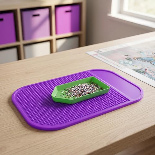 7 Pack Diamond Painting Sticky Mats, Anti Slip Gel Pads for Diamond Art Tools and Trays, Reusable Sticky Holder Pads for 5D Diamond Painting Kits, Craft Accessories for Adults