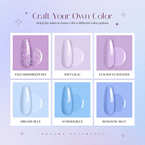 Beetles Pastel Gel Nail Polish Set, Dreamy Aesthetic Gel Polish - color: A - Pastel Blue Pink Purple | Dreamy Aesthetic