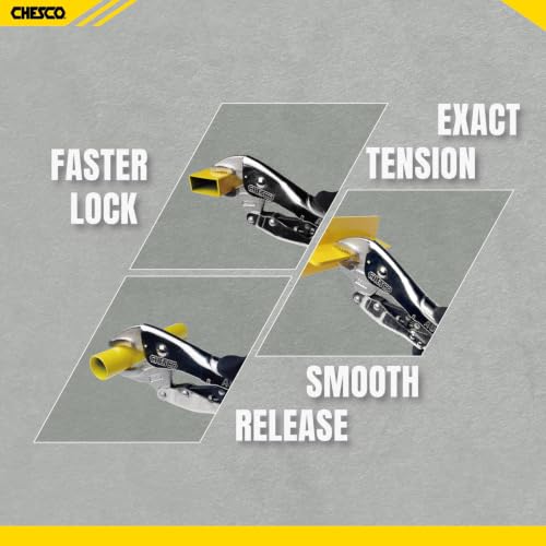 CHESCO 6" Curved Jaw 4th Gen Self-Adjusting Locking Pliers, One-Hand Auto-Lock Design, Heavy-Duty Cr-V Steel Professional Hand Tool for Automotive, Plumbing & DIY - size: 6 Inch