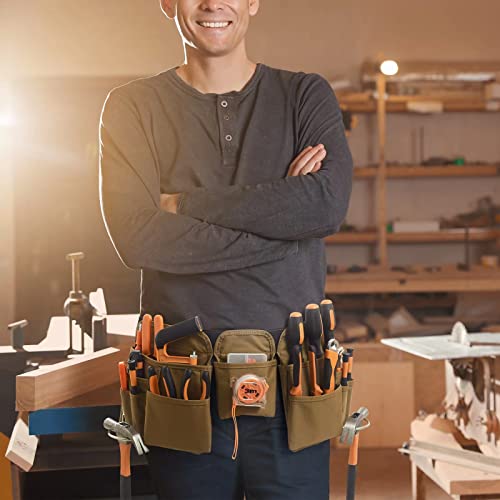 19 Pocket Tool Belts - Gardening Belt with Quick Release Buckle,Adjustable Utility Belt,Work Apron for Men and Women,for Gardening,Electrician,Carpenter,Construction Tool Belt,Gifts (Purple)