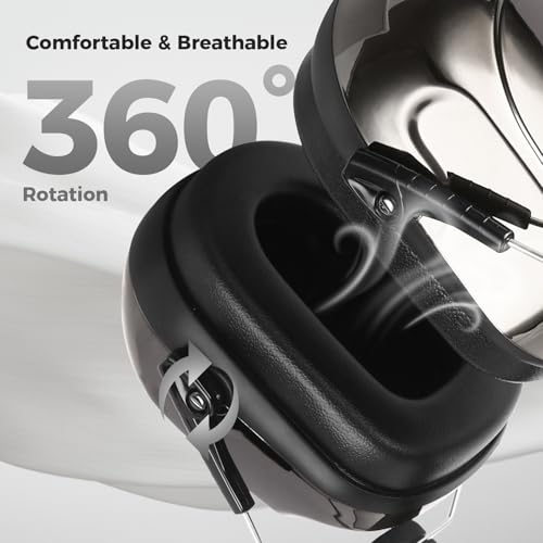 ProCase Hearing Protection Ear Muffs SNR 33dB, Noise Cancelling Headphones - color: 1 - Metalic Black