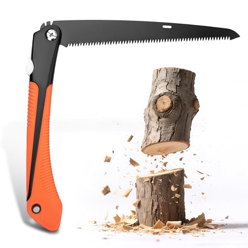 Folding Hand Saw, 10 in Pruning Saw with Triple-Cut SK5 Blade