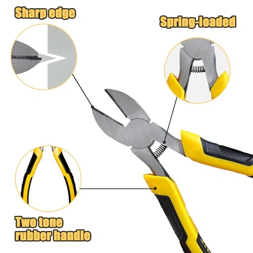 Precision Wire's Cutters Heavy Duty Pliers - Side Cutters, Cutting Pliers, Wire's Cutter Plier, Wire's Snips, Side Cutter Plier, Wire's Cutters for Crafting. (6 inch) - size: 6.5 Inch