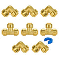 SUNGATOR Push Fitting 1/2 inch, 90 Degree Elbow (5 PCS), Tee (3 PCS), 8-PCS - style: 5E+3T, 8 Pack