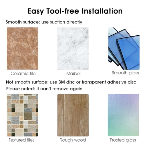 BRIGHT SHOWERS Handheld Shower Head Holder with Dual Angle Positions, Wall Suction Bracket Includes Adhesive 3M Disc, No Tools Required and Easy Installation, Brushed Nickel Finish - color: Brushed Nickel, style: Suction & Adhesive - 2 Angles