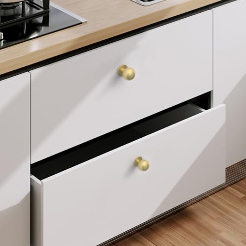 Asidrama 20 Pack Brushed Brass Kitchen Cabinet Knobs, Cabinet Knobs Kitchen Cabinet Hardware for Cupboard Drawer Knobs Dresser Knobs - color: Brushed Brass, style: 20 Pack