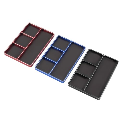 Universal CNC Aluminium RC Magnetic Screw Tray Magnetic Parts Tray Magnet Screws Holder Plate Organizer Parts Tray Nut Gasket Tool Tray for Sockets, Bolts, Pins, Phones, RC Car Boat Plane (Blue) - color: 3.blue