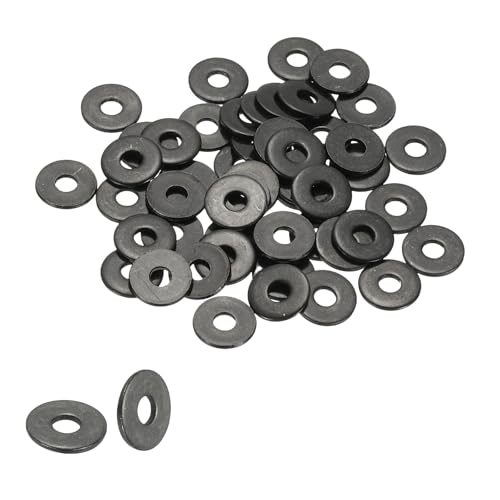PATIKIL M3 Flat Washers 1/8" ID x 3/8" OD, 50 Pcs 304 Stainless Steel Metal Metric Washers Black Electroplated Flat Gasket Spacer for Screws and Bolts, Black - size: M3 x1/8"ID x 3/8"OD