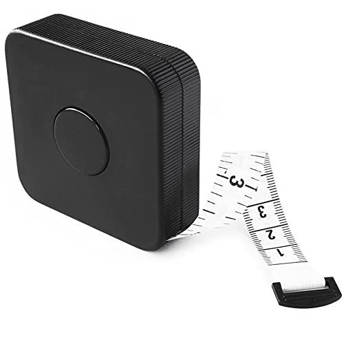 Perfect Measuring Tape - Extra Long (120 inch) Tailor's Flexible Measuring Tape. Retracting, Double Sided Tape - Inches to 120 and Metric to 3m (Model SR18) Black - color: Black