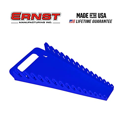 Ernst Manufacturing 5055 15-Wrench Gripper Portable Wrench Organizer - Versatile, One-Handed Access, Fits 1/4" to 1 1/8" & 6-20 mm, Blue - color: Blue, style: 15 Tool