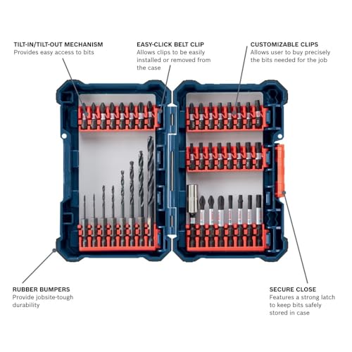 Bosch DDMS40 40 pc. Impact Tough™ Drill Drive Custom Case System Set - size: 40-Piece Set, style: Drill Drive