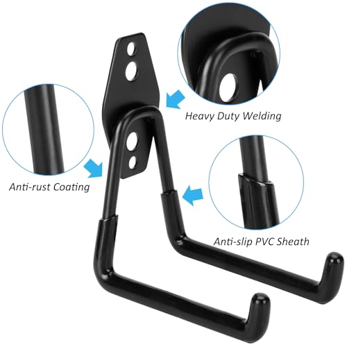 6 Pack Garage Hooks Heavy Duty, 4.9 inch Utility Steel Garage Hanger