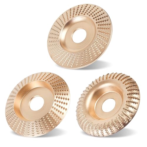 3 Piece Wood Carving Disc Set for 4 Inch Angle Grinder,5/8" Inner Diameter, Grinding Wheel Shaping Disc for Wood Cutting,Woodworking Attachment,Stump Grinding Tools for Cutting,Grinding,Carving - style: Style 2