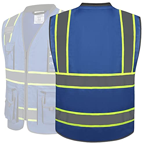 JKSafety Reflective Safety Vest for Men Cushioned Collar JK89 Blue M - color: Bluet1s1, size: Medium