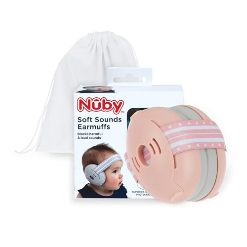 Nuby Soft Sounds Noise-Canceling Earmuffs with Travel Case - color: Pink