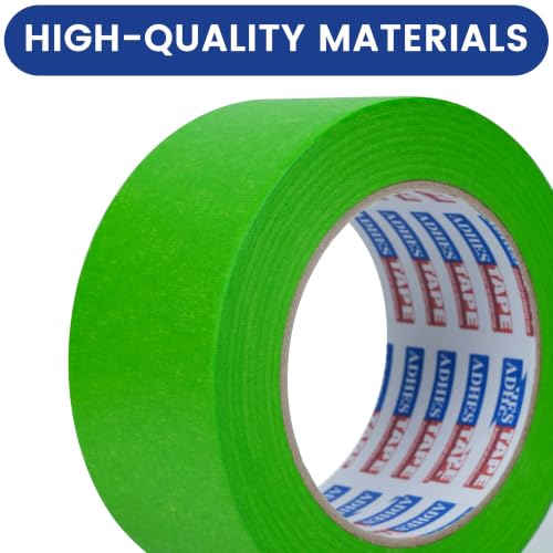 ADHES Green Masking Tape Painter Tape 18mm x 50m | 6Rolls x 0.7Inch x 55Yard,Clean Removal, No Residue, Multi-Surface,Ideal for Painting DIY Arts Crafts Labeling - size: 18mm x 50m
