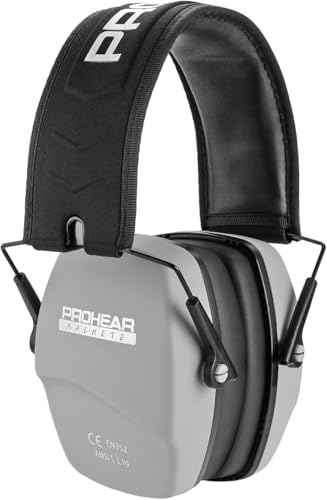 PROHEAR 016 NRR 26dB Shooting Ear Protection, Slim Passive Earmuffs - color: Grey