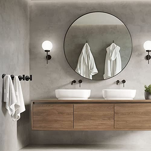 Vuzvuv Matte Black Stainless Steel Towel Hooks (2-Pack) | SUS304, Waterproof, Heavy Duty, Coat Robe Holder, Hooks for Bathroom Kitchen Hotel - color: Black Wall Mounted