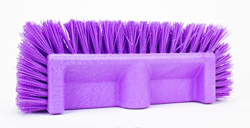 SPARTA Multi-Level Tile Scrub Brush 12" Wide Brush Head, Heavy-Duty Tile Cleaning Brush with End Bristles for Commercial Tiles, Tubs and Floor, Plastic, 12 Inches, Purple - color: Purple