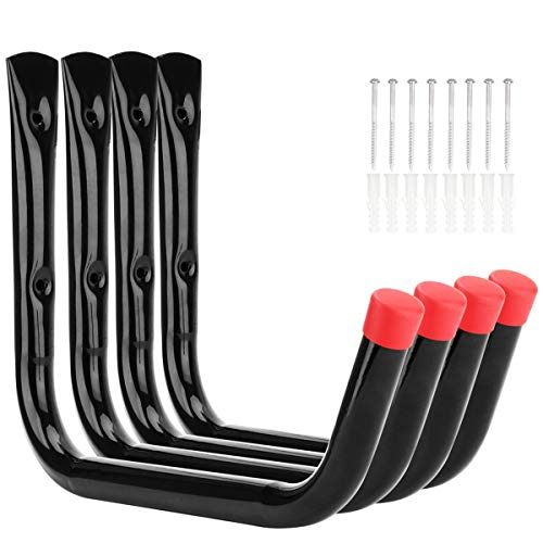 Heavy Duty Garage Storage Hooks,15Inch Jumbo Arm Kayak Wall Hangers 100 LB Capacity, Steel Canoe Rack for Outdoor or Indoor - size: 15inch(4Pcs)