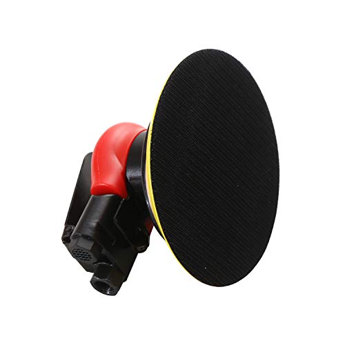 Professional Air Random Orbital Sander, Heavy Duty Dual Action Pneumatic Palm Sander (6 inch, Red) - color: Red, size: 6 inch