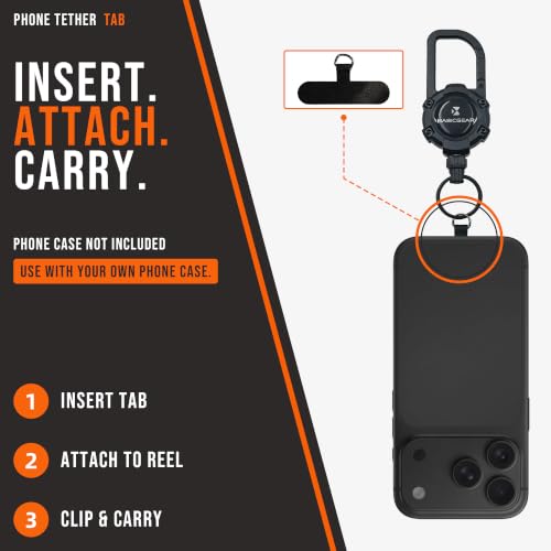 BasicGear Zinger Retractable Carabiner, Magnetic, 29in Steel Cable