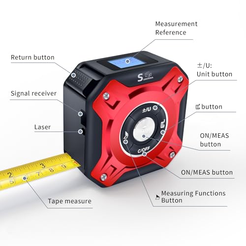 2 in 1 Laser Tape Measure with Level | 131ft/40M